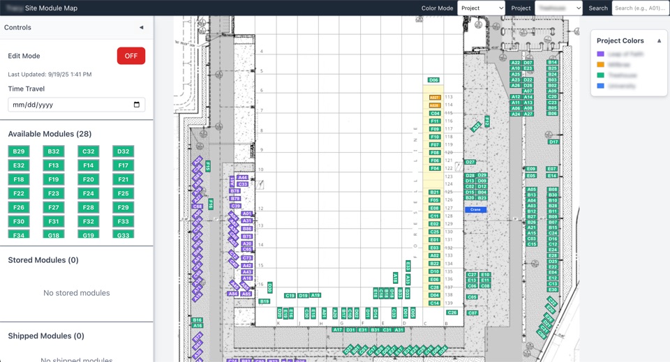 Factory module map web application