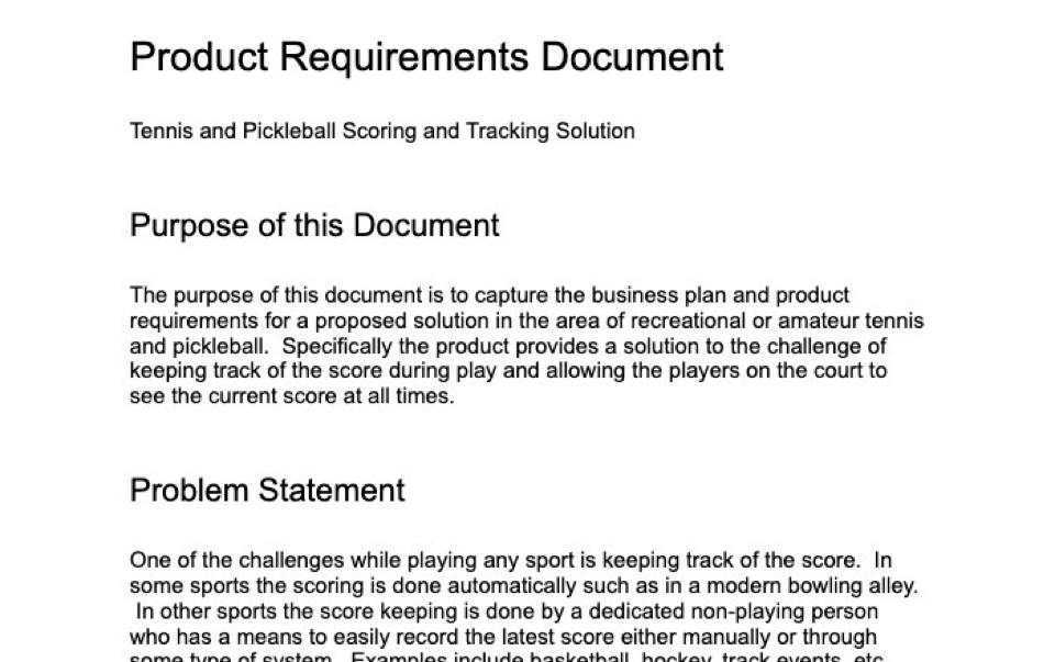 Product requirements document excerpt